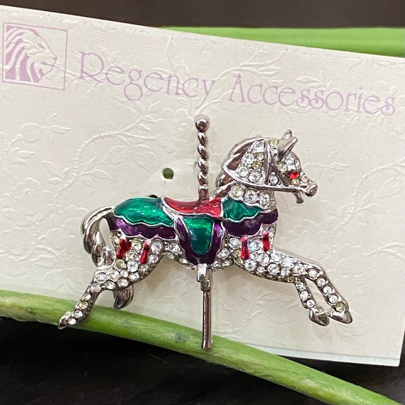 Vintage Regency Acessories Carousel Horse Brooch New (Old Stock) - Picture 2 of 12
